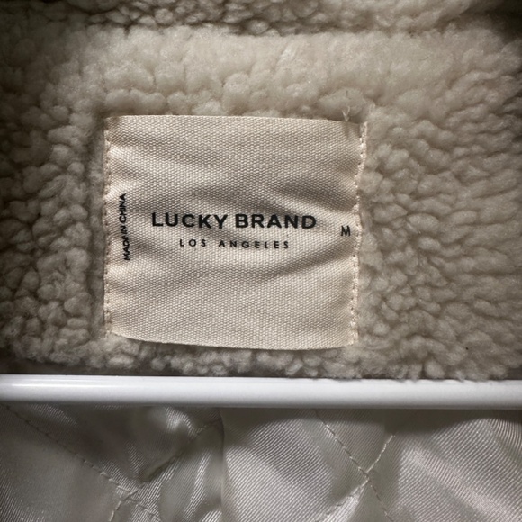 LUCKY BRAND SHERPA SHACKET ivory off white excellent condition - Picture 5 of 6
